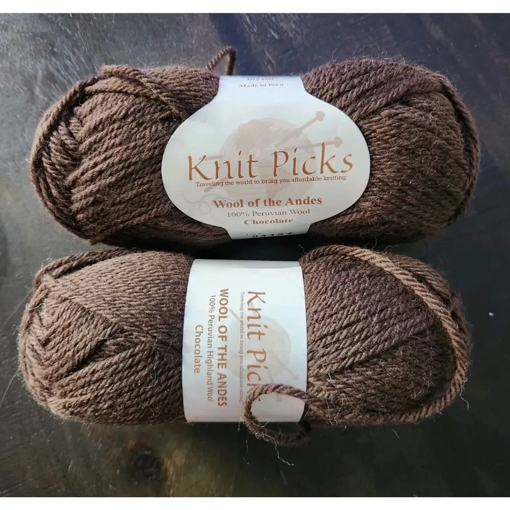 Knit Picks Wool of the Andes Yarn Lot 6 Skeins Worsted Coffee Tone